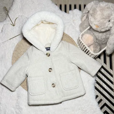 🧸 Manteau bébé fille - façon lainage - beige • 3 mois 🧸